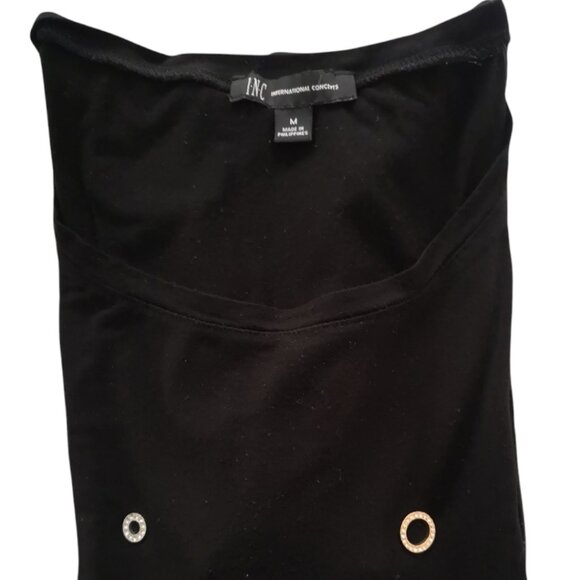 INC Stretchy Rhinestones Circles Adorned Long Sleeve Top M - Picture 4 of 5